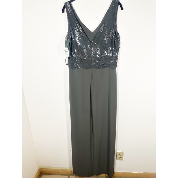 NWT $220 Lauren Ralph Lauren Evening Sequined Mesh Bodice Dress Size 12 - Picture 3 of 11